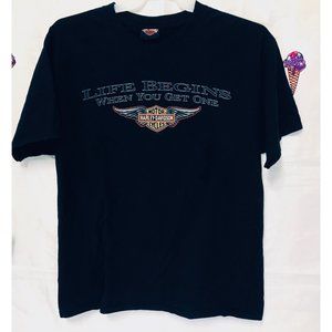 Harley Davidson Live Begins When You Get One Graphic T Shirt Men’s Large